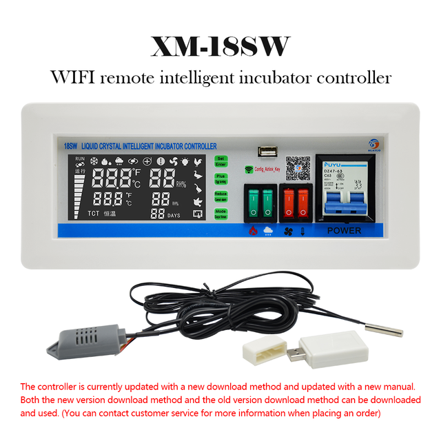 New Microcomputer Fully Automatic Temperature Humidity Controller XM-18SW Remote WIFI Control Large-Sized Egg Incubator 220V