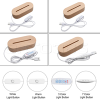 LED USB inscriptible rond ovale décor en bois base de lumière rougeoyante pour support de message en acrylique transparent vierge avec lampe de nuit stylo