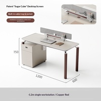 Ensemble de bureau et chaise de travail moderne et simple pour 3 personnes, poste de travail ouvert avec cloison pour le personnel