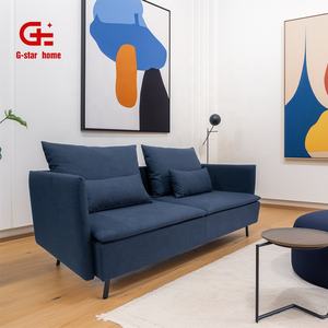 تصميم جديد أريكة مقطعية من نسيج أزرق قابلة للتحويل على شكل حرف L-3 مقاعد للشقة غرفة المعيشة أو الفندق مع - Product Image 4