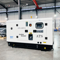 Groupe électrogène diesel silencieux Huazhong à faible bruit avec boîtier insonorisé ATS pour bureau, hôtel, petite entreprise, alimentation de secours triphasée