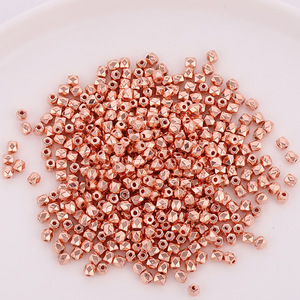 Perle intercalaire facettée allongée en forme de diamant pour la fabrication de bracelets, plaquée or blanc, or rose, cuivre rouge, accessoire de bijouterie en ABS - Product Image 4