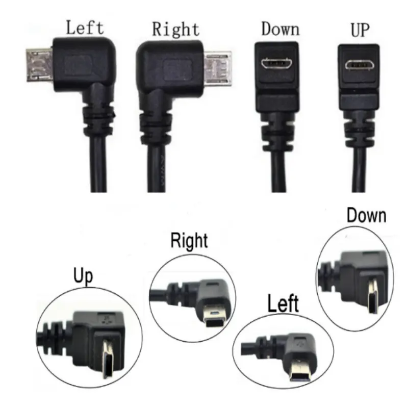 Вверх вниз левый правый угловой кабель под заказ SATA VGA DB DC DVI DP Mini DP XLR 6,35 RJ45 UTP сетевой USB Type C угловой кабель