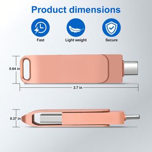 Clé USB 2.0 OTG rotative en métal à double interface pour ordinateur portable, avec logo personnalisé, clé USB portable - Product Image 2