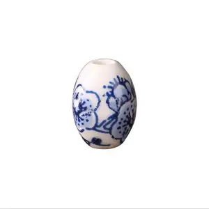 Groothandel China Blauw En Wit Handgeschilderd Keramisch Porselein Kraal Voor Diy Sieraden Ketting Ketting Oorbel Maken