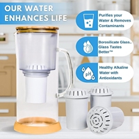 Pichet à eau en verre Carafe à eau potable Purificateur Pichet à eau en verre alcalin Enlever le chlore
