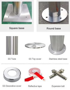 Postes <span class=keywords><strong>de</strong></span> seguridad desmontables para estacionamiento, con franjas reflectantes, barreras <span class=keywords><strong>de</strong></span> seguridad, postes <span class=keywords><strong>de</strong></span> estacionamiento con resorte, para montaje en suelo para carreteras. - Product Image 3
