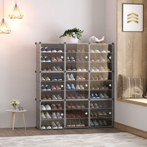 خزانة وحدات لتوفير المساحة، منظم أحذية محمول، خزانة تخزين أحذية بلاستيكية - Product Image 5
