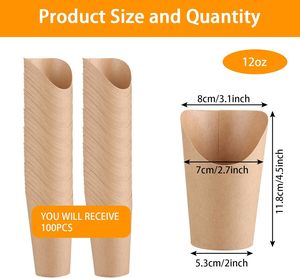 Factory Food Grade Disposable Kraft French Fries Cups Take Away 14oz 16Oz Customized French Fry Scoop Paper Cup Paper Chips Cup - Product Image 2
