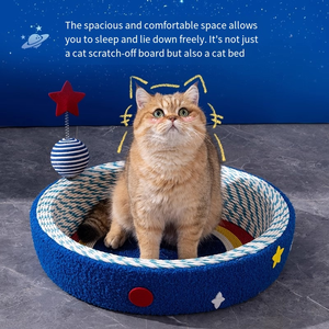 Rascador para Gatos con Diseño de Cielo Estrellado, Área de Descanso Elíptica, Juguete Interactivo en Forma de Bola, Cama para Mascotas de Interior, Mueble Duradero de Gran <span class=keywords><strong>Tamaño</strong></span> - Product Image 2