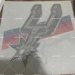 Offre Spéciale – Patch thermocollant en strass San Antonio Spurs, prêt à expédier pour la décoration de vêtements - Product Image 5