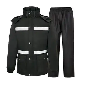 Veste imperméable à la mode de haute qualité de sécurité classe 3 pour hommes bandes réfléchissantes respirant long poncho léger manteau de pluie - Product Image 4
