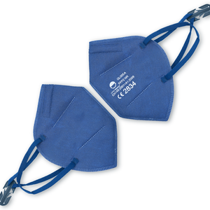 KN95 masker tahan debu biru tua sekali pakai, masker katun datar dengan pembalut telinga bersertifikat EN149 - Product Image 1