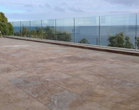 Rampe de balcon en verre en alliage d'aluminium brossé de haute qualité, moderne, sans cadre, pour villa, escalier en U à cadre dissimulé, appartement
