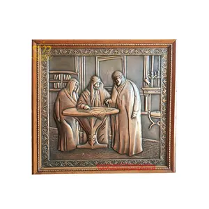 Ornamen gantung dinding logam patung perunggu Dubai patung tokoh Relief