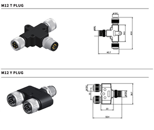 Connettore Sensore Leaka M12 Y Splitter IP67, <span class=keywords><strong>1</strong></span> Maschio 2 Femmine 4/5 Pin per Automazione Industriale e Robotica, OEM - Product Image 5