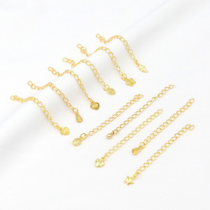 โซ่ต่อสีทองสำหรับสร้อยข้อมือ สร้อยคอ วัสดุทำเครื่องประดับ DIY รุ่น D108 ขนาดกลาง ชุบทองแดง - Product Image 1