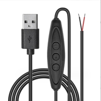 Longueur personnalisée Connecteur USB/DC/Type C Mini variateur de luminosité à 3 touches pour bande lumineuse à LED de couleur unique