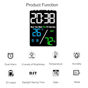 Multifunction LED Alarm <b>Clock</b> Reloj Display Temperature Humidness Digital Table <b>Clock</b> Digital Desk <b>Clock</b> - Product Image 2