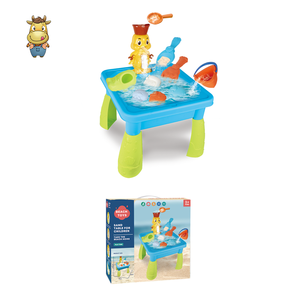 Mesa de Juego de Arena y Agua para Niños, Set de Playa de 15 Piezas con Cascada de Pato, Moldes, Regadera, Juguete de PP para Niños Pequeños - Product Image 3