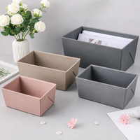 Cestino portaoggetti piccolo in similpelle PE, organizer per cassetti 21,4x12,4 cm, vassoio piatto per armadio e toeletta, OEM ODM