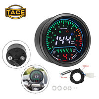 Compteur de vitesse numérique LCD universel pour moto, 12V, tachymètre, odomètre, jauge d'huile