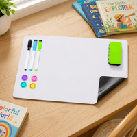 Tableau blanc magnétique réutilisable UCI, format standard, en PET, pliable, imprimé UV, pour le bureau, l'école et la maison