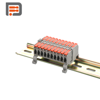Bloc de bornes à raccordement rapide DF-2608-10C-DIN pour montage sur rail DIN, connecteur de câble électrique à levier à ressort 1P