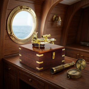 Ancre marine internationale nautique pirate en laiton poli incrustée de bois de rose, faite à la main, pour rangement et décoration - Product Image 5