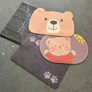 Alfombra de baño con diseño de oso de dibujos animados, fibra de poliéster, absorbente, de secado rápido, rectangular, para uso doméstico - Product Image 4