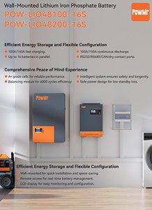 PowMr Powerwall <b>Battery</b> 51.2V 100AH 200AH LCD Screen and BMS Communication Function for Solar <b>Battery</b> POW-100AH-12.8V LiFePO4 Ba - Product Image 6