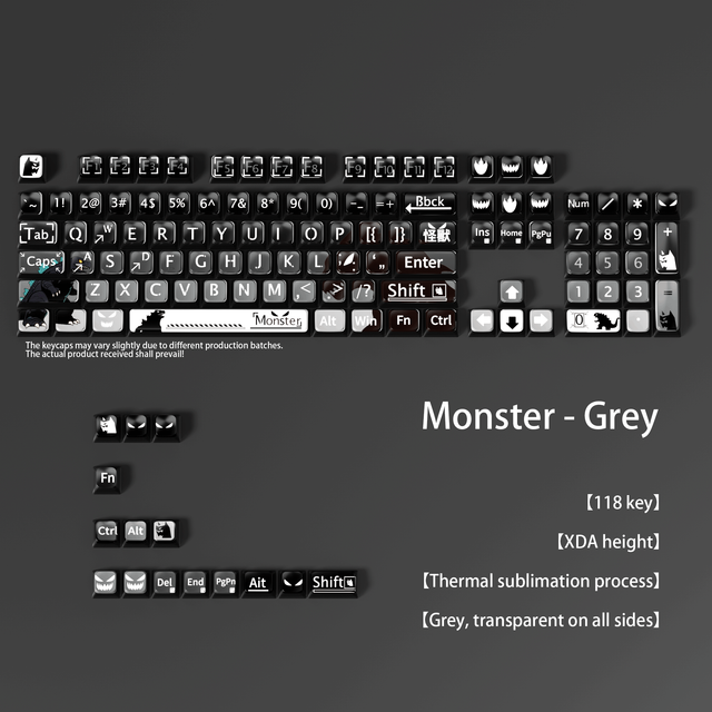 Anime Monster Godzilla Customized Four Sided Transparent PBT Keycap Highly Thermal Sublimation XDA Compatible Personalized