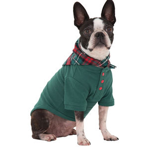 Bouton avant Plaid vert doux Noël famille correspondant 100 coton chat chien animal pyjamas ensemble - Product Image 3