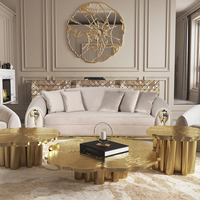 Zirkus-inspiriertes Vintage & Zeitgenössisches Sofa Poliertes Messing Leder Zeitlose Eleganz Wohnzimmer-Sofa