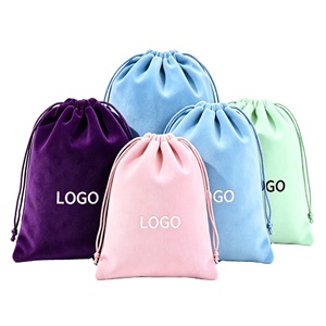 Bolsa de Terciopelo de Alta Densidad con Cordón, Bolsa de Terciopelo con Logotipo Personalizado Impreso para Joyería, Relojes, Regalos, Recuerdos de Boda, Bolsa de Almacenamiento - Product Image 1