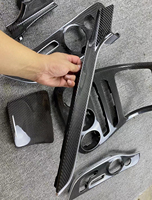 Kit complet de garnitures intérieures en fibre de carbone pour console centrale et panneaux de porte pour Mercedes Benz W205 X253 C260L C200 C63 Coupé Accessoires