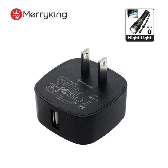 US Plug Type-C 5V 1A 2A Wall Charger USB-A Power Adapter with UL FCC Certificate for Night Light