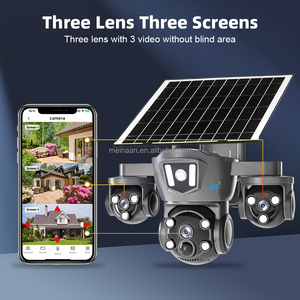 Kamera PTZ nirkabel bertenaga rendah Panel surya jaringan 4G grosir kamera <span class=keywords><strong>3</strong></span> lensa luar ruangan V380 Pro keamanan CCTV 4G kartu Sim kamera surya - Product Image 2