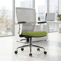 Chaise de bureau personnalisée en maille de tissu coloré avec un design moderne blanc Fauteuil de direction confortable avec des fonctionnalités mobiles-05