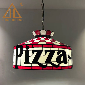 Lámpara Colgante Tiffany de Vidrio con Diseño de Pizza, Roja a Cuadros, Hecha a Mano, de Vidrio Coloreado, para Decoración de Pizzerías, Cafeterías y Restaurantes - Product Image 5