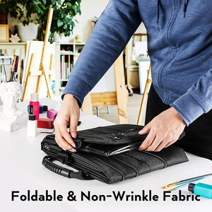 Light Weight Art Portfolio <strong>Bag</strong>, 18x24 Black Art Canvas Portfolio Case with Detachable Shoulder Strap, <strong>Leather</strong> Corners, Carrying