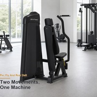 Machine à pectoraux et à épaules réglable en acier avec pile de poids de 70 kg pour l'entraînement des pectoraux