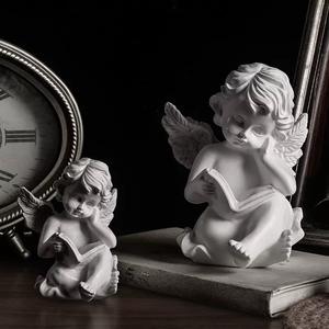 Estatua de Ángel al por Mayor Leyendo un Libro, Estatua de Cupido, Escultura de Arte de Ángel Europeo para Centros de Mesa de Boda, Decoraciones de Mesa - Product Image 3