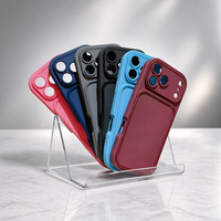 Coque de téléphone souple en TPU avec grande fenêtre pour iPhone 15 Pro, 16 Plus, 17 Pro Max – Protection intégrale à 360°