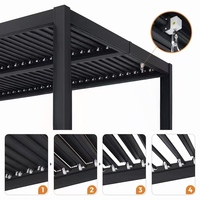 Pergola bioclimatique à toit réglable en aluminium thermolaqué avec manivelle manuelle, pergola de jardin moderne, supports de pergola pour extérieur