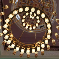 Projet de personnalisation Masjid lustre islamique grand luxe or mosquée éclairage lustre en cristal pour église