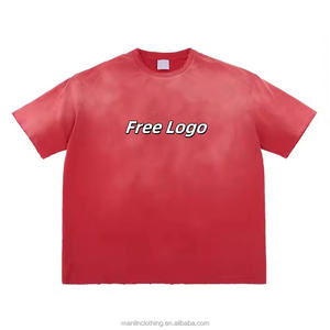 Streetwear T-Shirt en détresse Logo personnalisé surdimensionné 100% coton t-shirt hommes avec petit Edage toutes les chemise de haute qualité t-shirt - Product Image 3