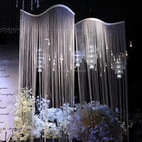 Rideaux de plafond en polyester argenté à franges scintillantes pour salon, hôtel, décoration de mariage et fournitures
