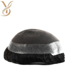 Sistema de Reemplazo Capilar Natural para Hombre con Ondas Naturales, Base de Encaje y PU, Cabello Remy Ligero, Diseño Central - Product Image 4