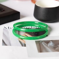 Bracelet en jade coloré et simple, en verre, tendance estivale chinoise pour femmes et jeunes filles